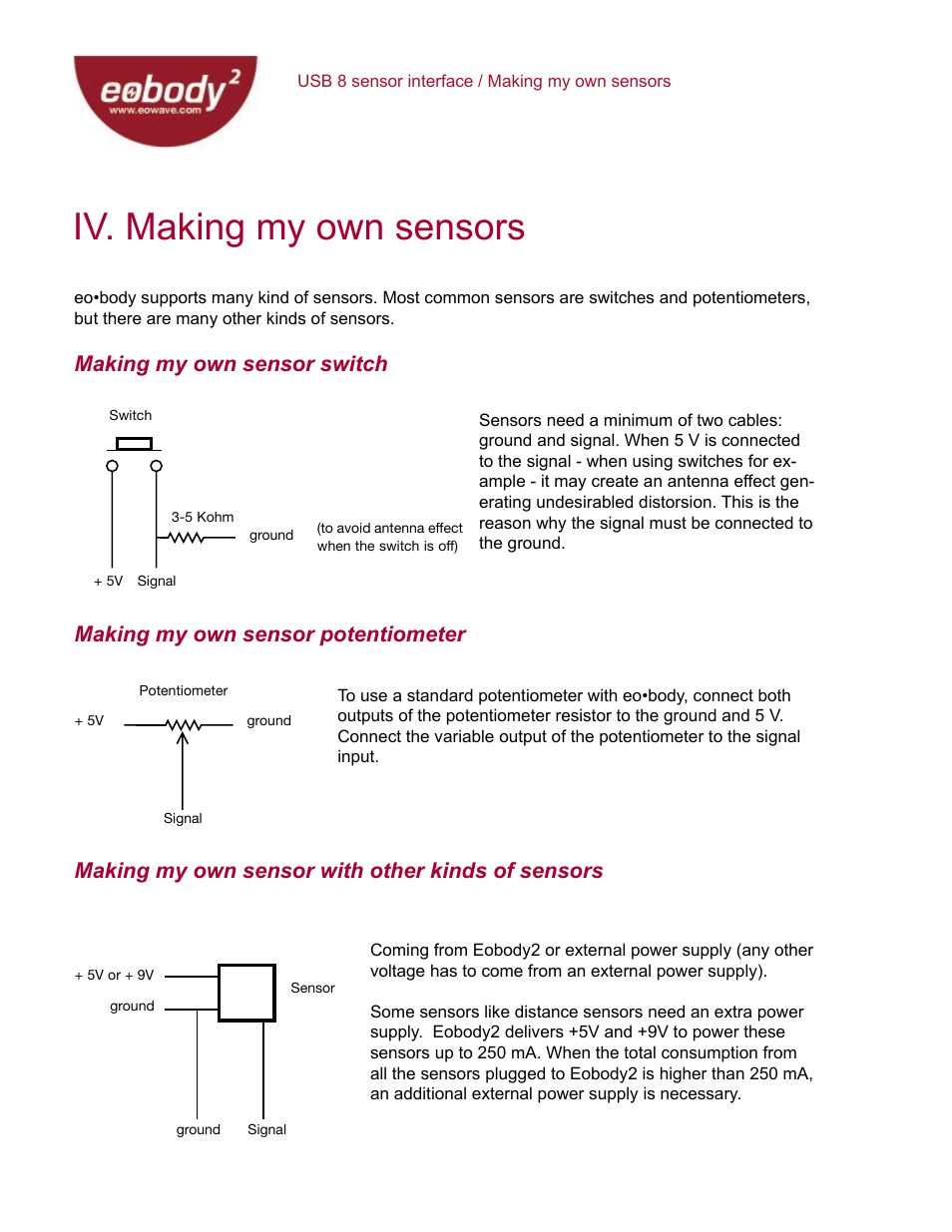 Iv. making my own sensors | Eowave Eobody2 USB8 SensorBox User Manual | Page 20 / 25