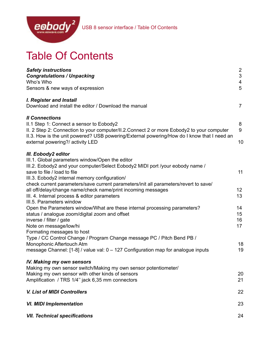 Eowave Eobody2 USB8 SensorBox User Manual | Page 6 / 25