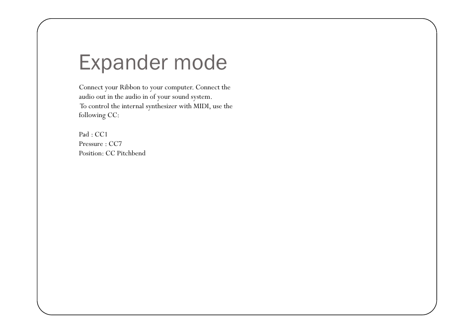 Expander mode | Eowave Ribbon User Manual | Page 14 / 15