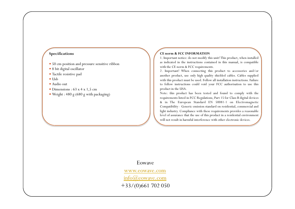 Eowave Ribbon User Manual | Page 15 / 15