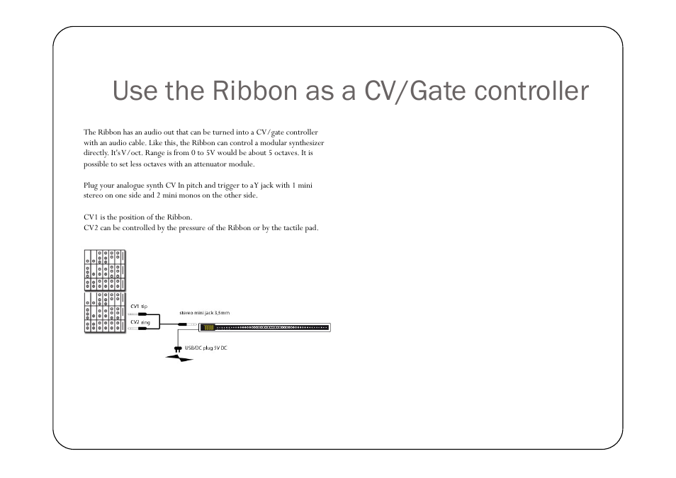 Use the ribbon as a cv/gate controller | Eowave Ribbon User Manual | Page 7 / 15