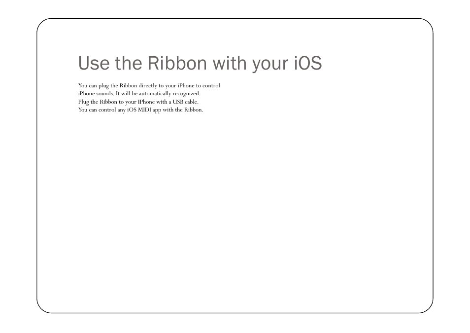 Use the ribbon with your ios | Eowave Ribbon User Manual | Page 8 / 15