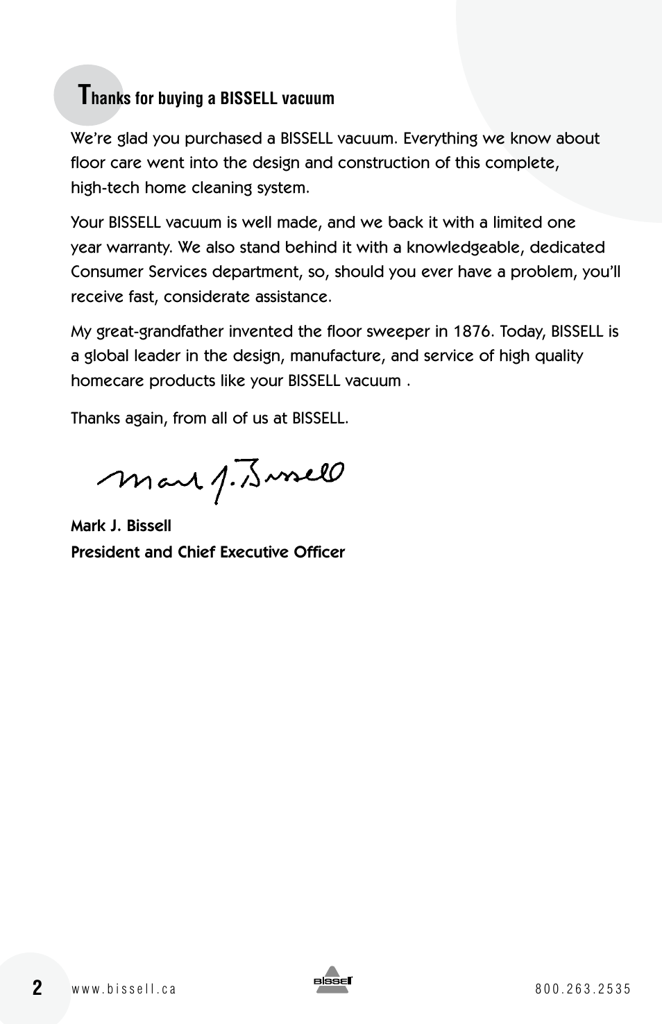 Bissell 6 3 9 0 User Manual | Page 2 / 20