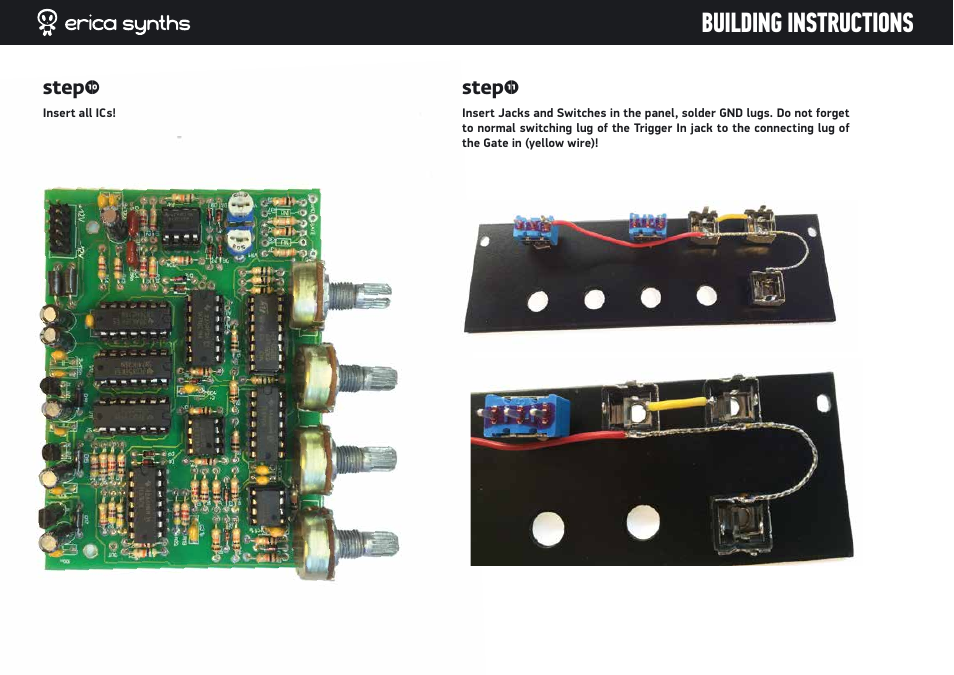 Building instructions, Step11, Step10 | Erica Synths DIY Polivoks(ish) ADSR EG kit User Manual | Page 12 / 14