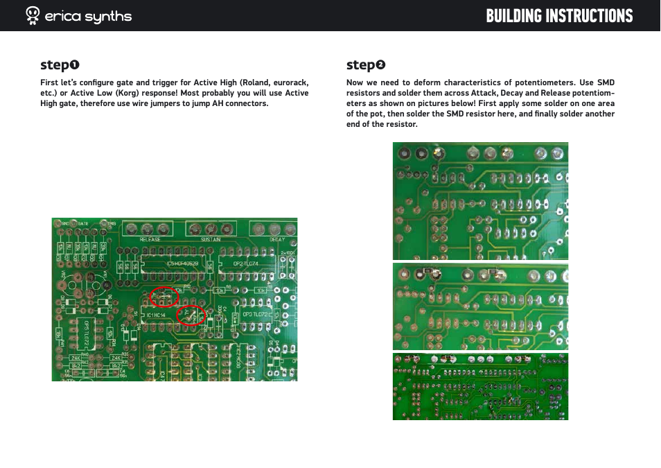 Building instructions, Step | Erica Synths DIY Polivoks(ish) ADSR EG kit User Manual | Page 7 / 14