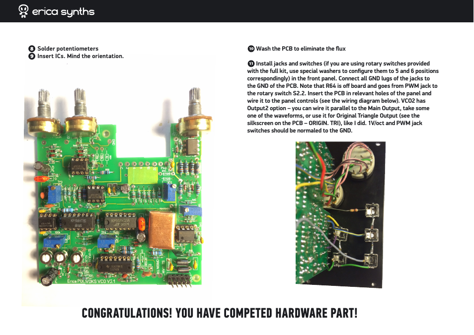 Erica Synths DIY Polivoks VCO kit User Manual | Page 9 / 12