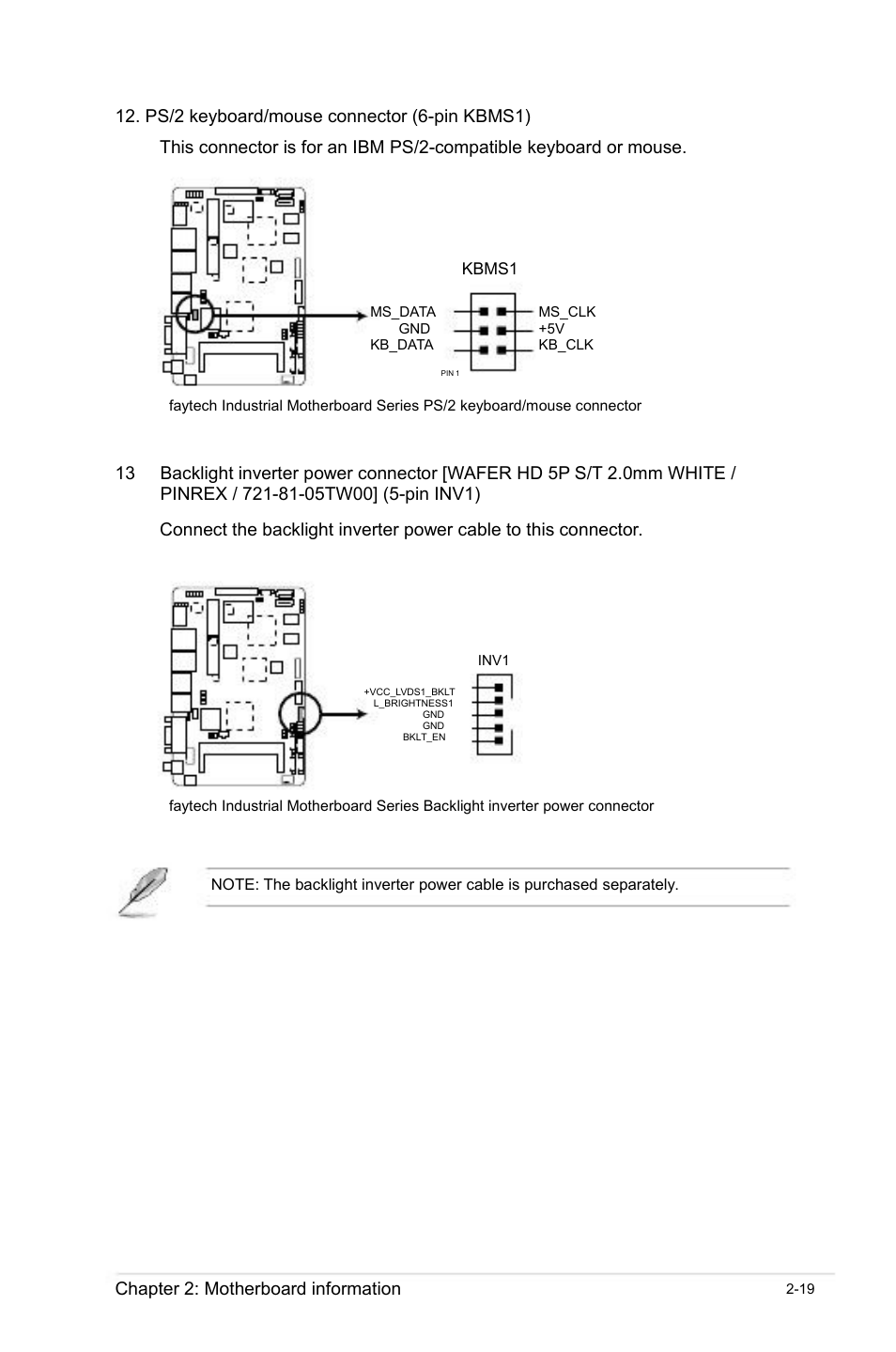 Chapter 2: motherboard information | faytech Industrial Motherboard Series User Manual | Page 27 / 44
