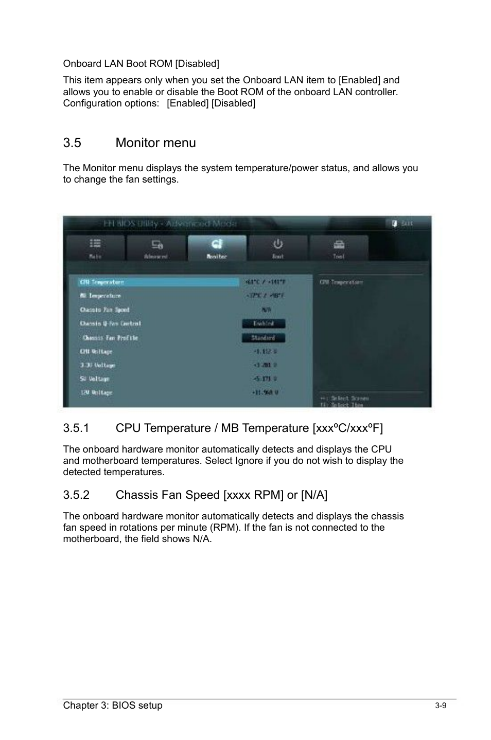 5 monitor menu | faytech Industrial Motherboard Series User Manual | Page 39 / 44