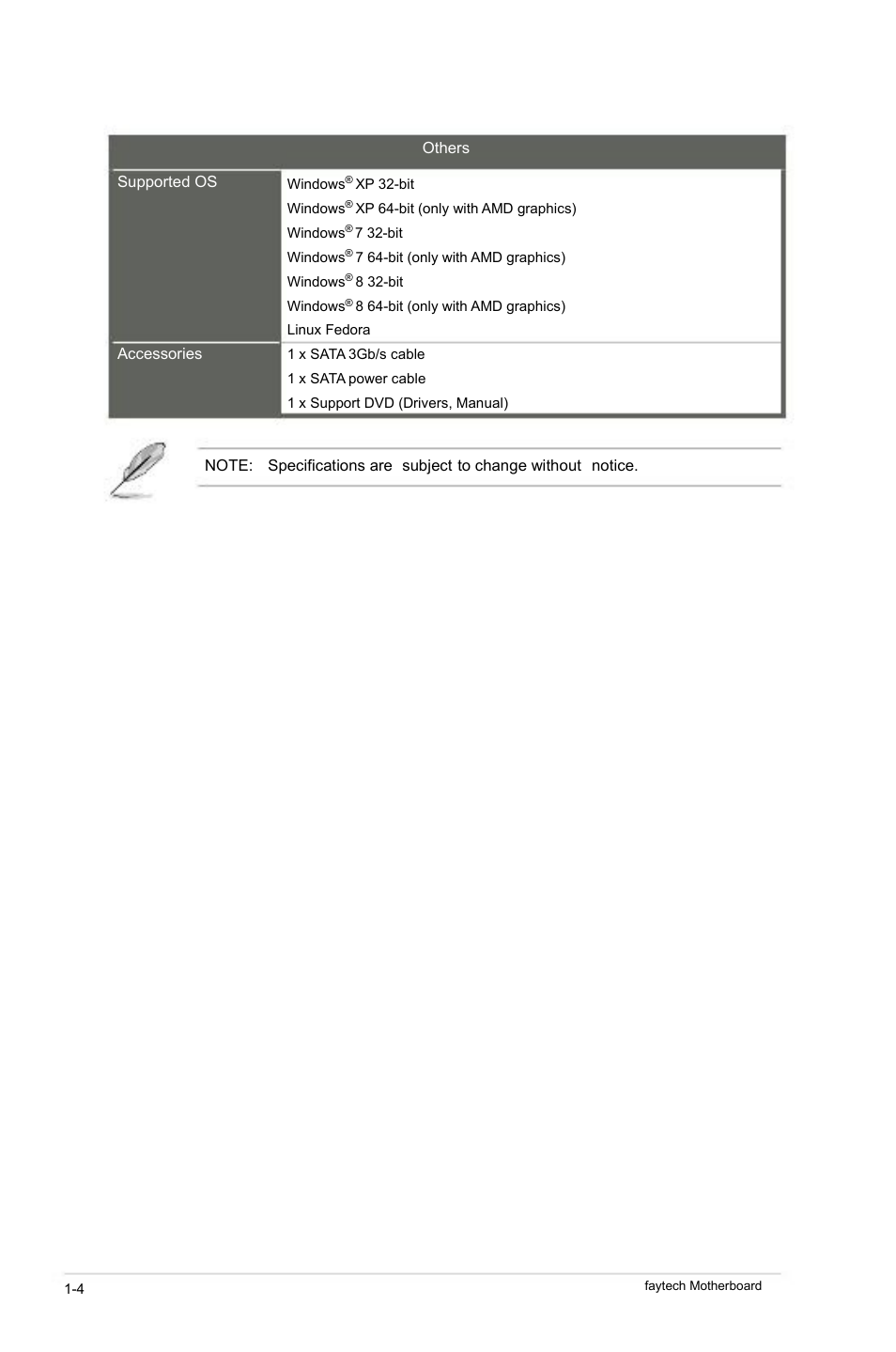 faytech Industrial Motherboard Series User Manual | Page 8 / 44