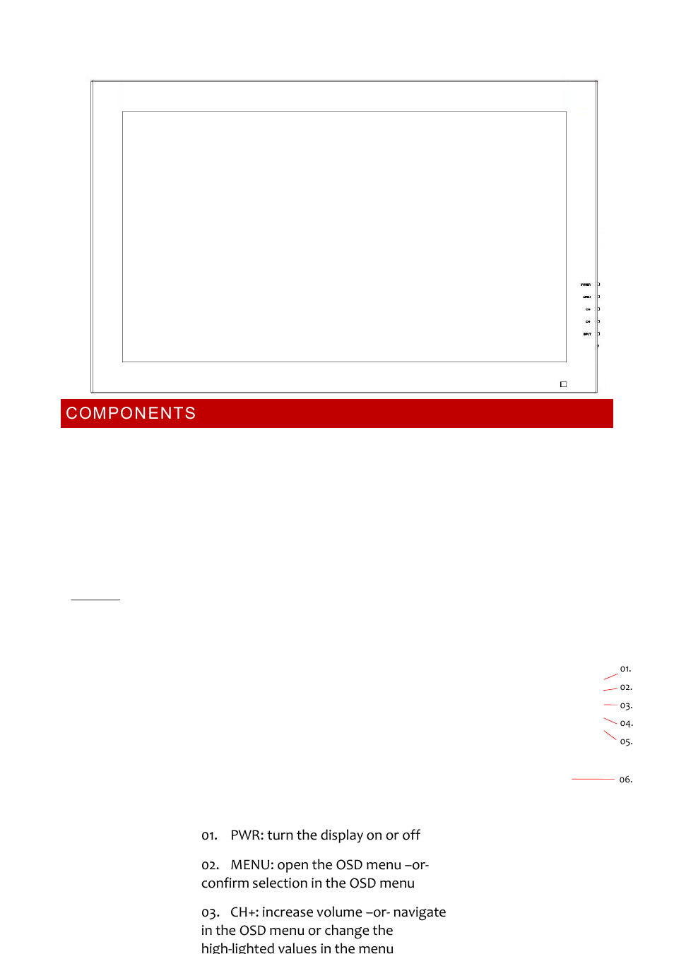 Components | faytech 26" Vandal Non-Touch Monitor User Manual | Page 7 / 22