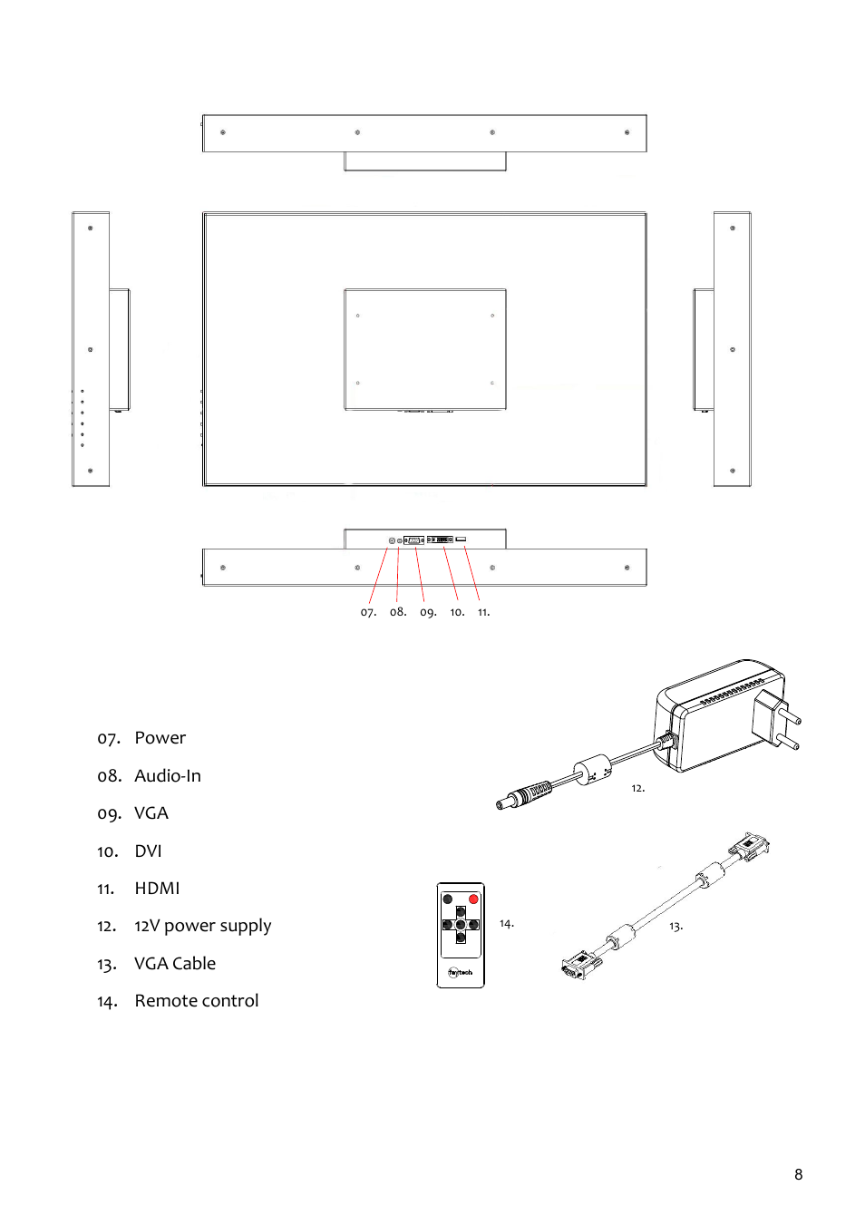 faytech 26" Vandal Non-Touch Monitor User Manual | Page 8 / 22