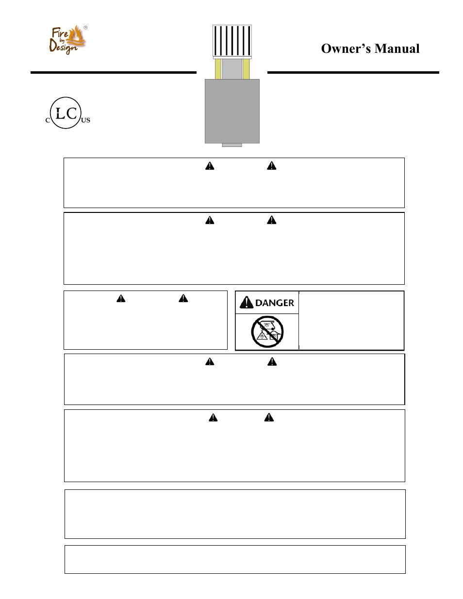 Fire By Design VULCAN User Manual | 8 pages