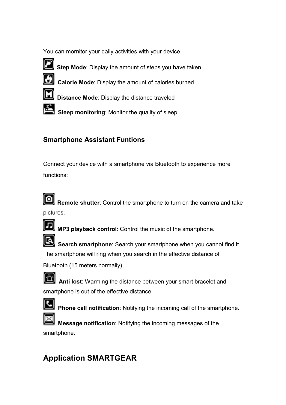 Application smartgear | Flylink SW31 User Manual | Page 3 / 5