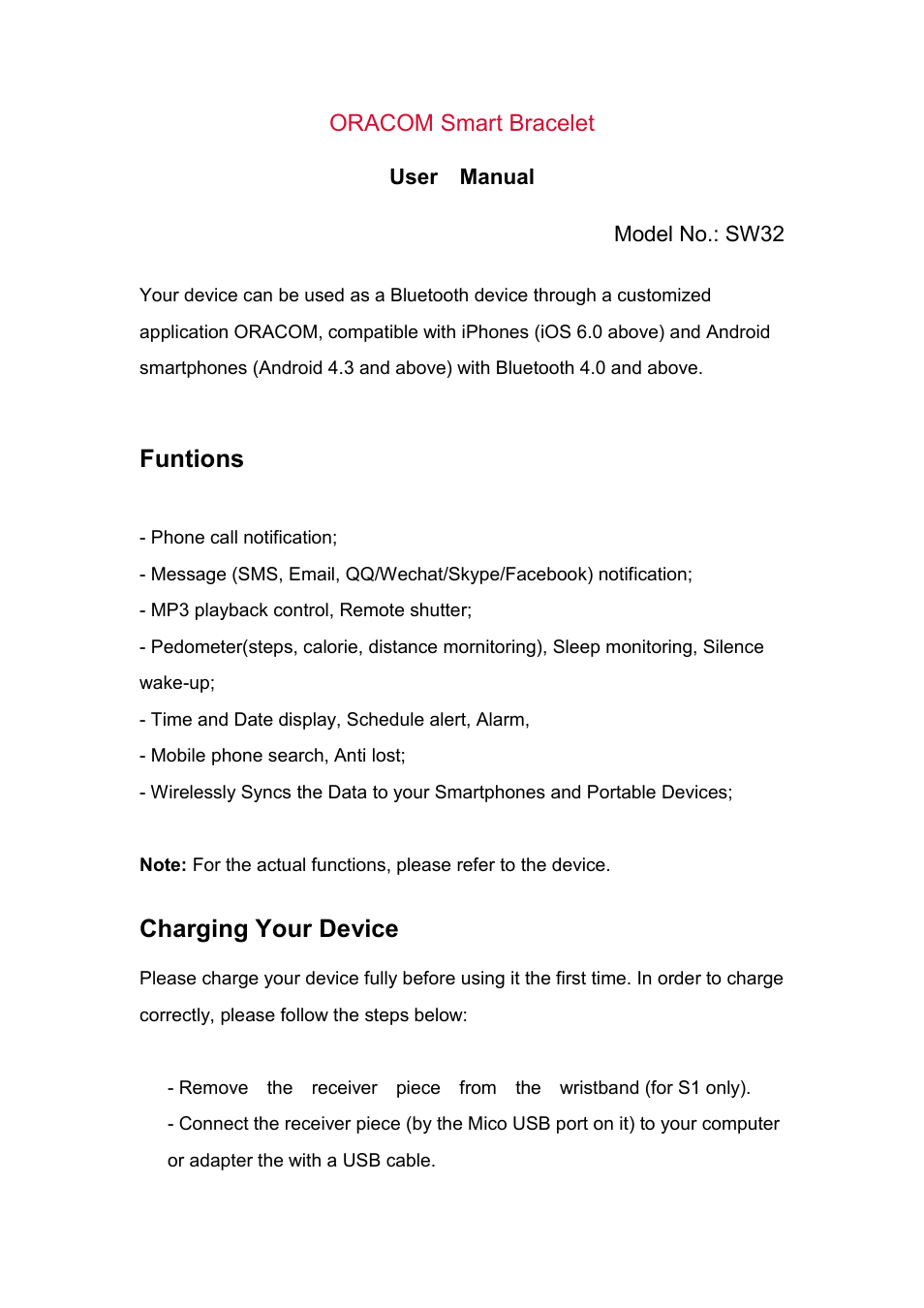 Flylink SW32 User Manual | 5 pages
