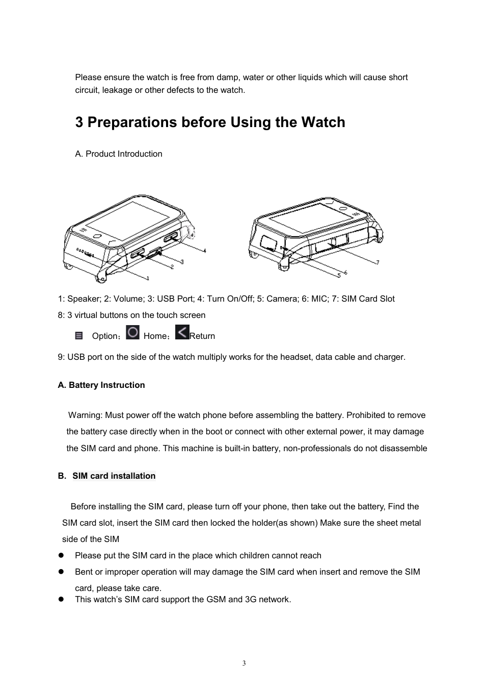 3 preparations before using the watch | Flylink PW33 User Manual | Page 3 / 9