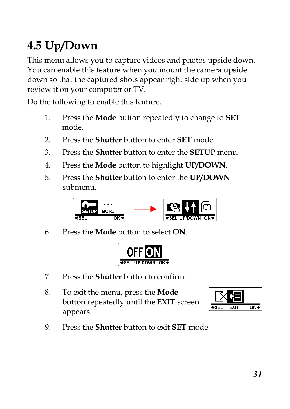 5 up/down | Flylink Full HD WIFI User Manual | Page 42 / 69