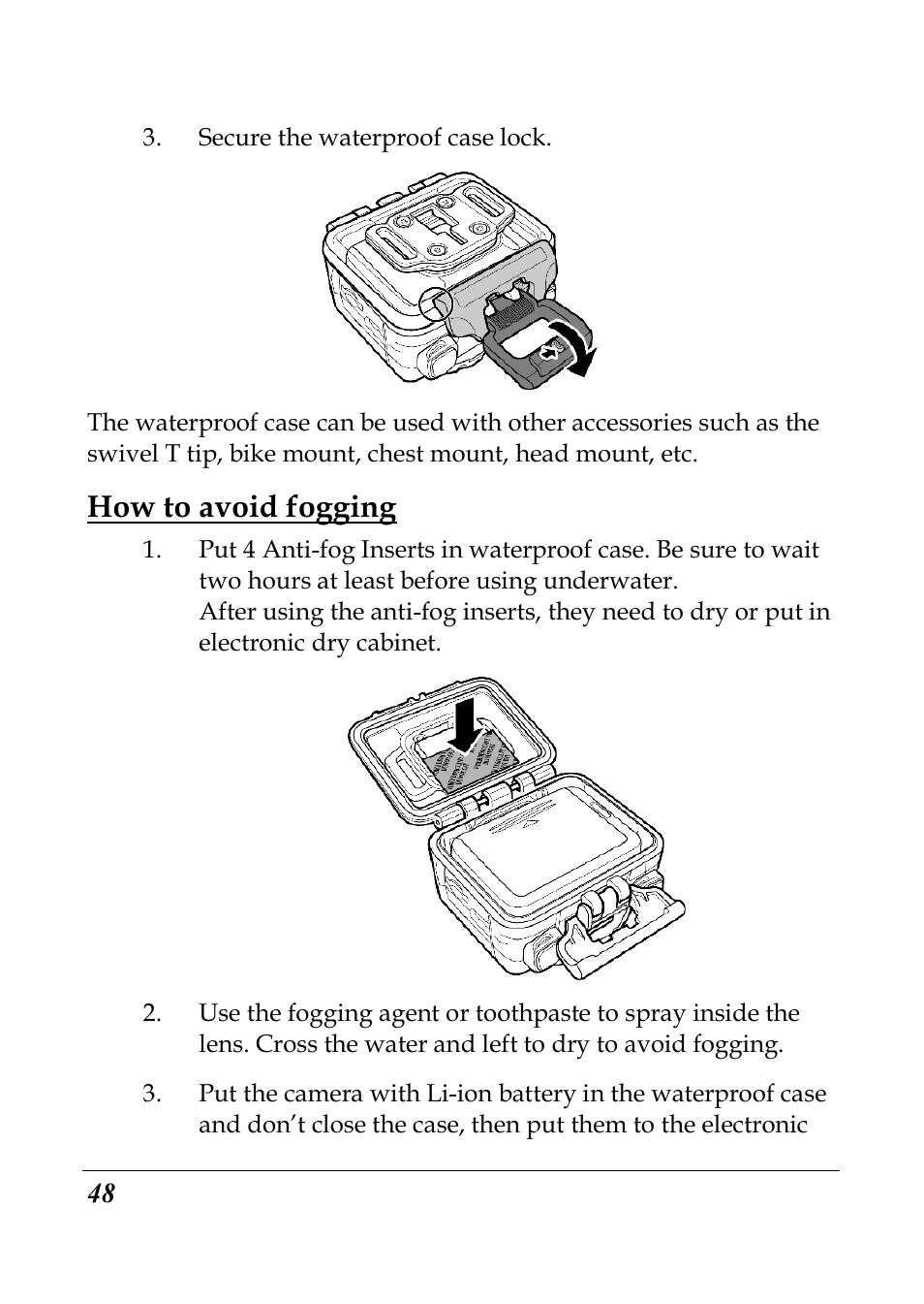 How to avoid fogging | Flylink Full HD WIFI User Manual | Page 59 / 69