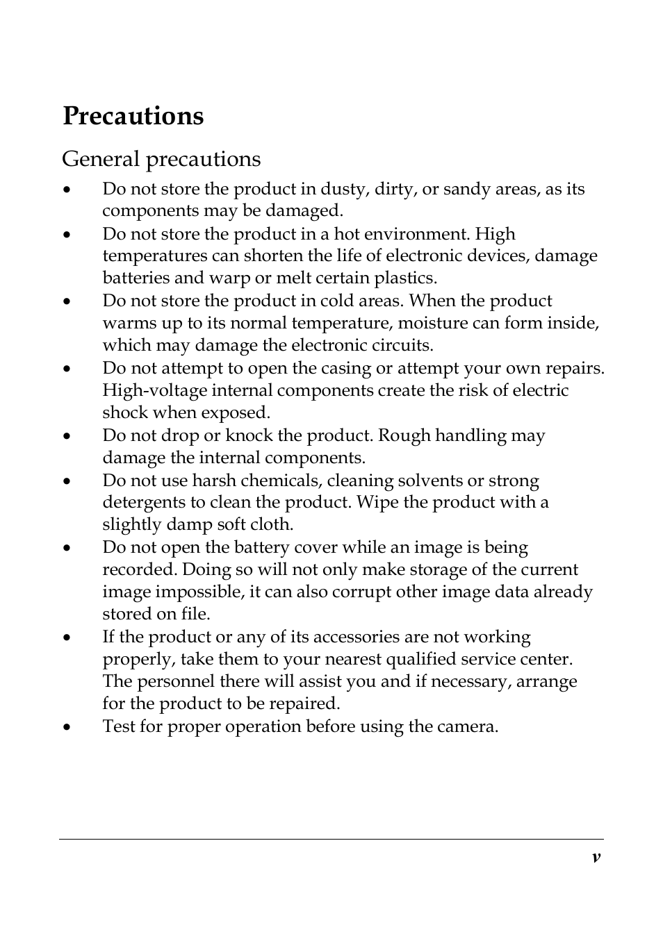 Precautions | Flylink Full HD WIFI User Manual | Page 6 / 69