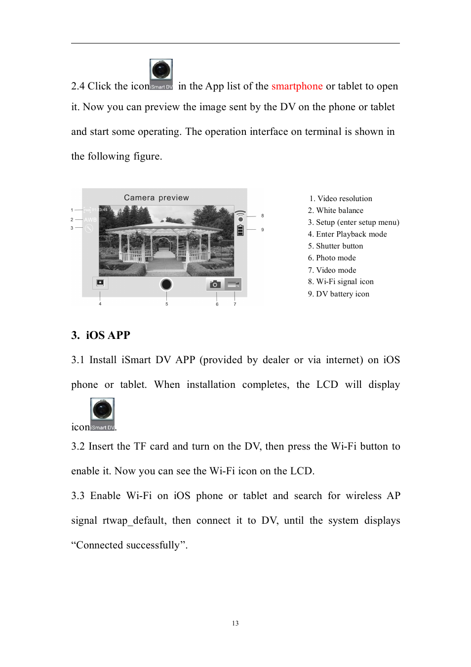 Ios app | Flylink Full HD WIFI User Manual | Page 13 / 14