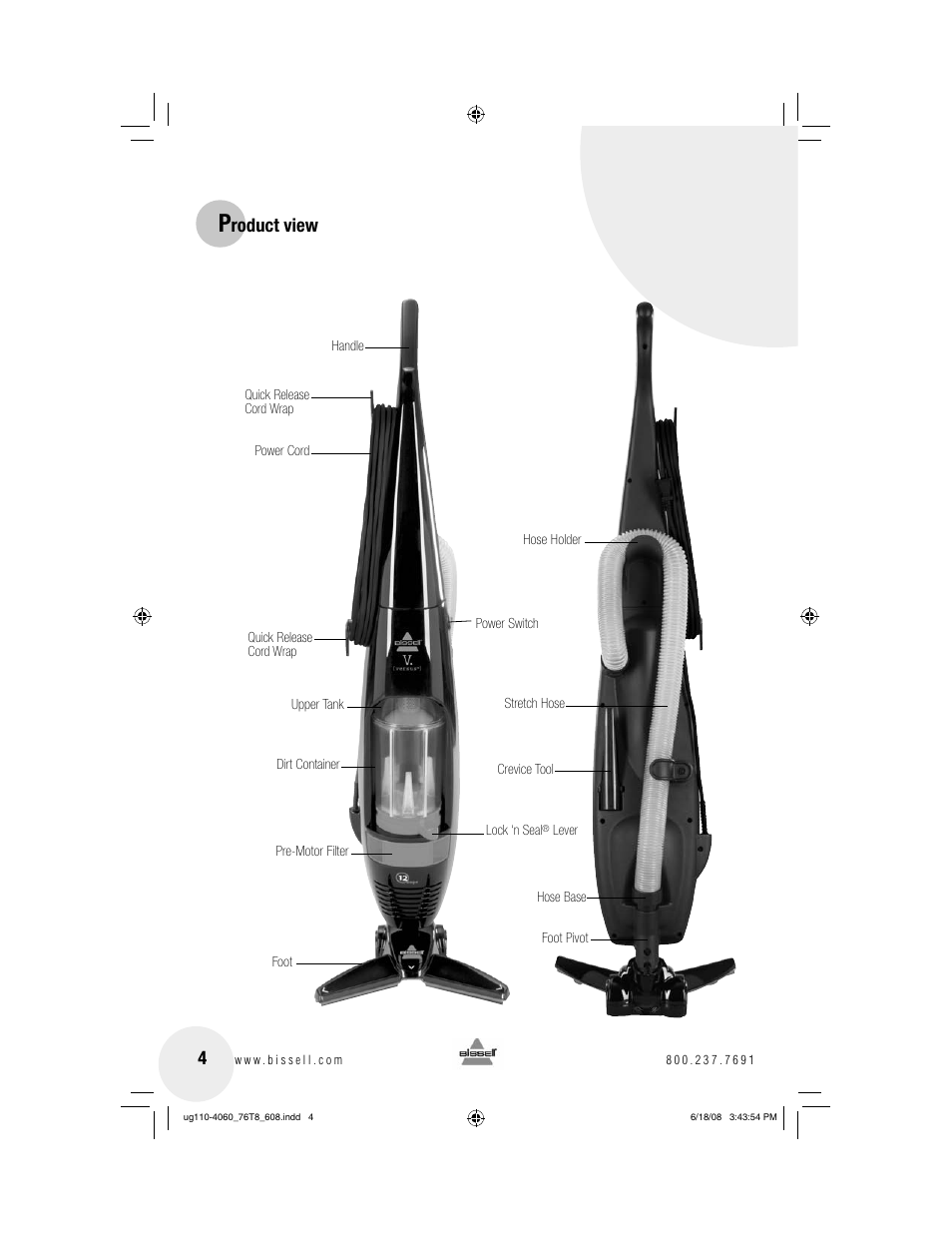 Roduct view | Bissell 76T8 User Manual | Page 4 / 12