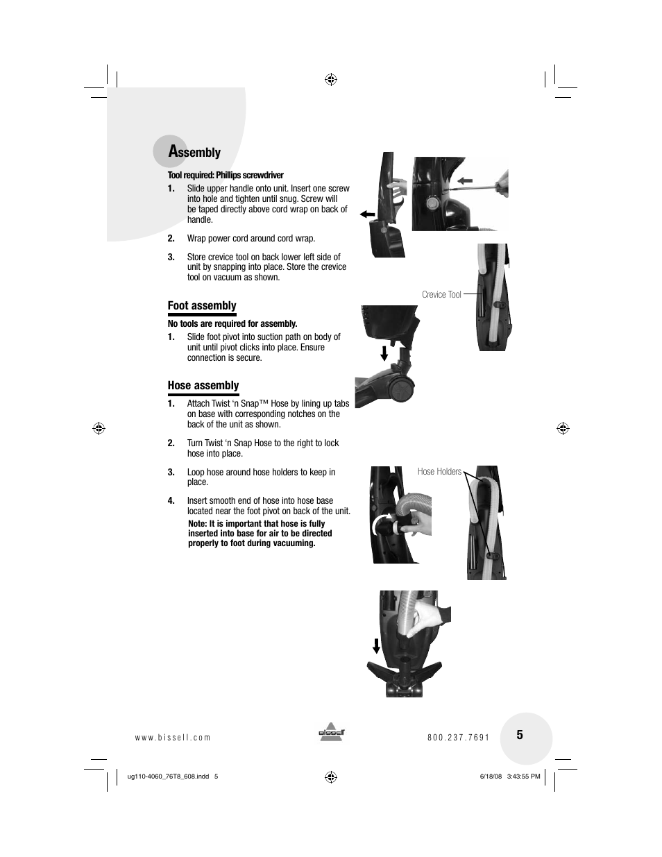 Ssembly | Bissell 76T8 User Manual | Page 5 / 12