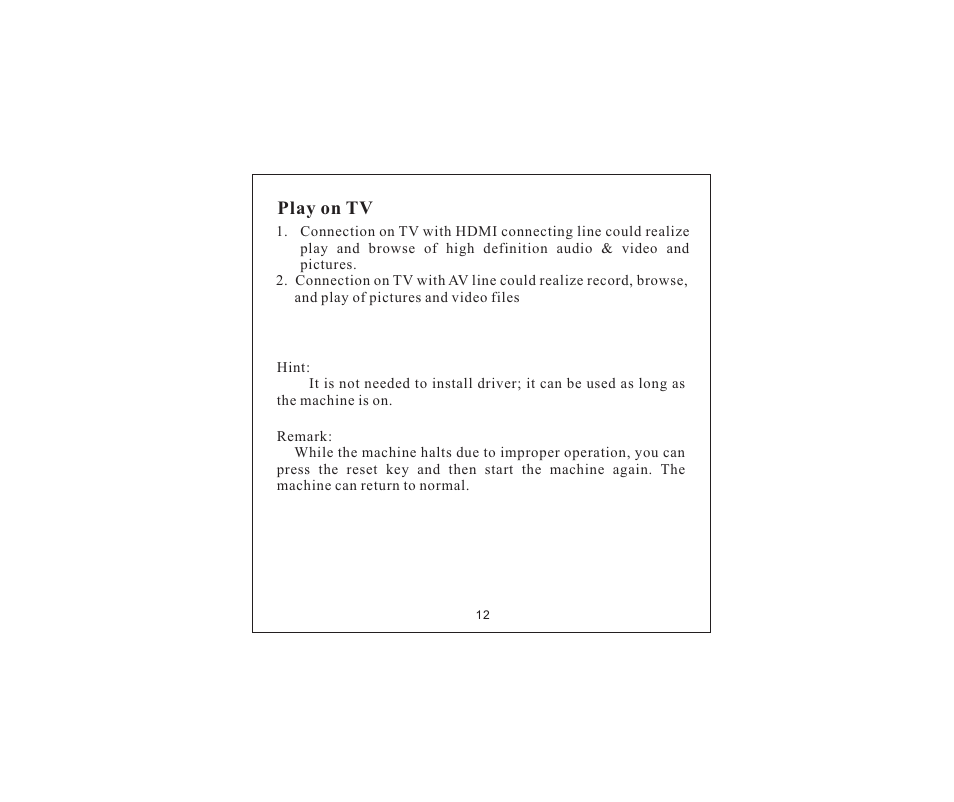 页 13, Play on tv | Flylink Full HD G-sensor GPS User Manual | Page 13 / 14