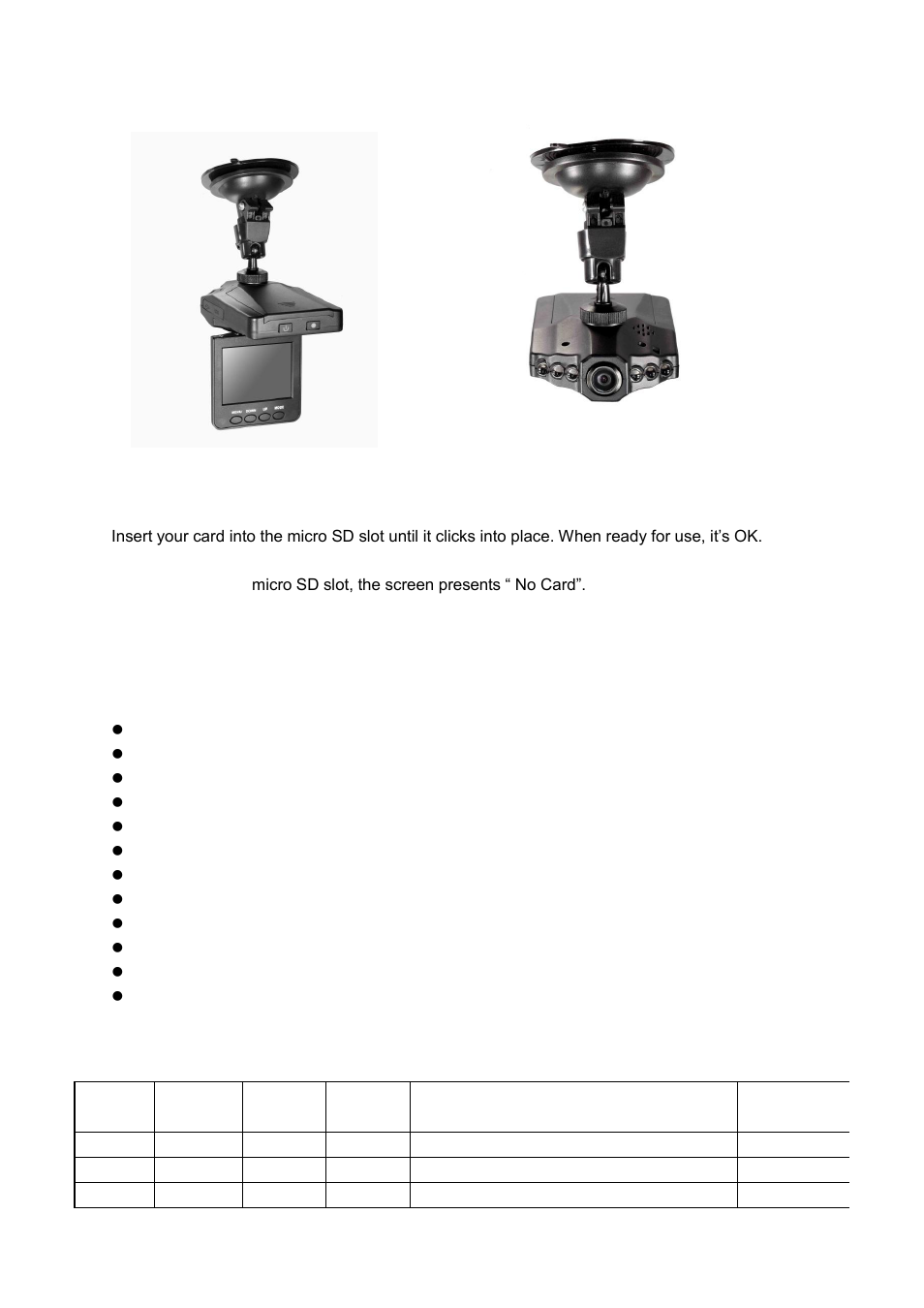 Using micro sd card, Product features, The number of shots & time of video recording | Flylink HD Webcam User Manual | Page 2 / 7