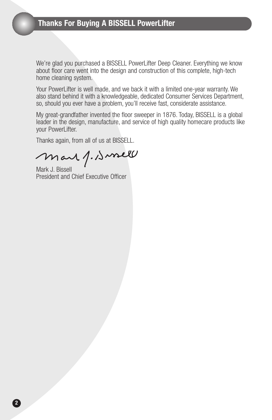 Bissell PowerLifter 1694 series User Manual | Page 2 / 12