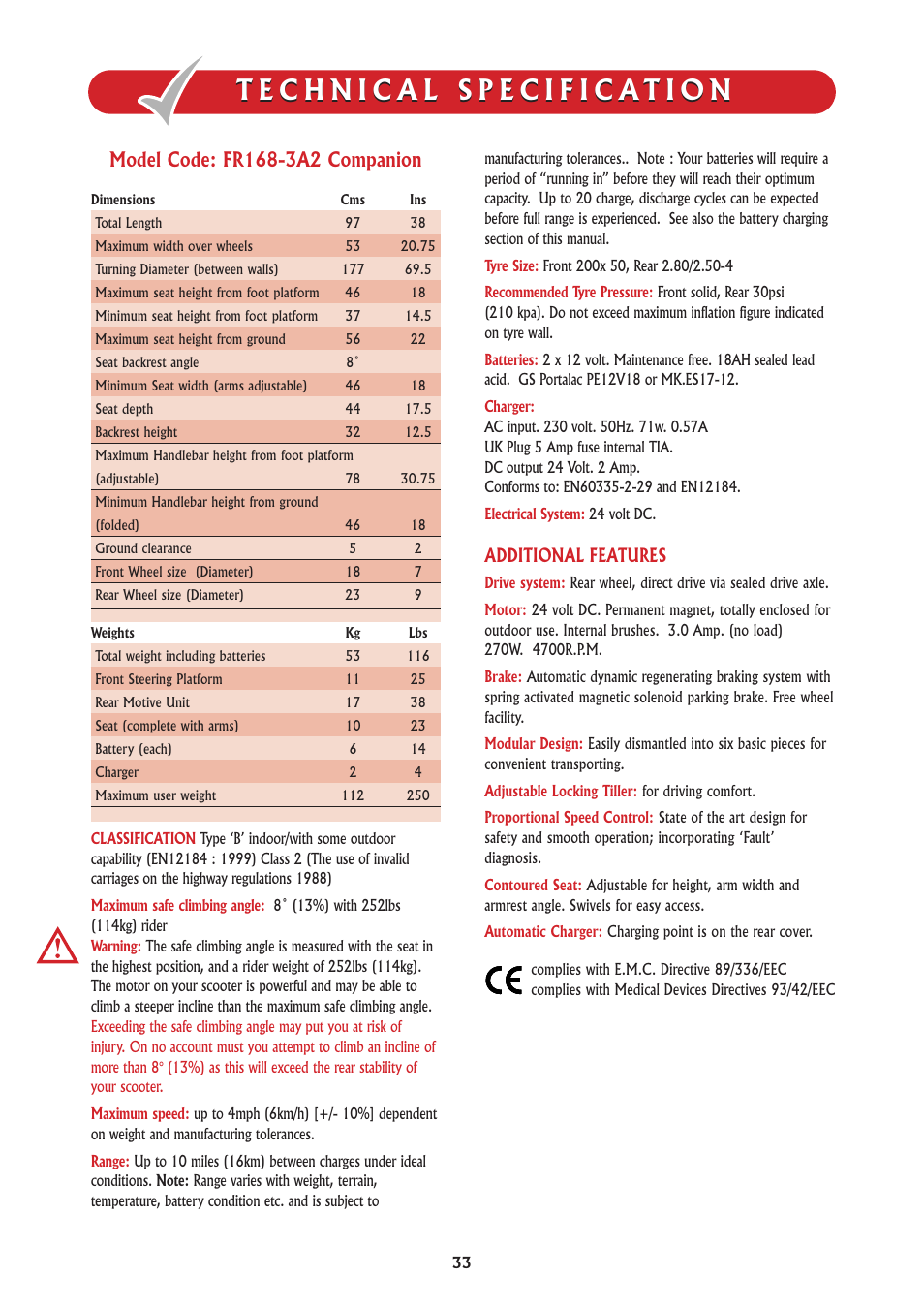 Additional features | Freerider FR168-3A2/Companion User Manual | Page 33 / 40