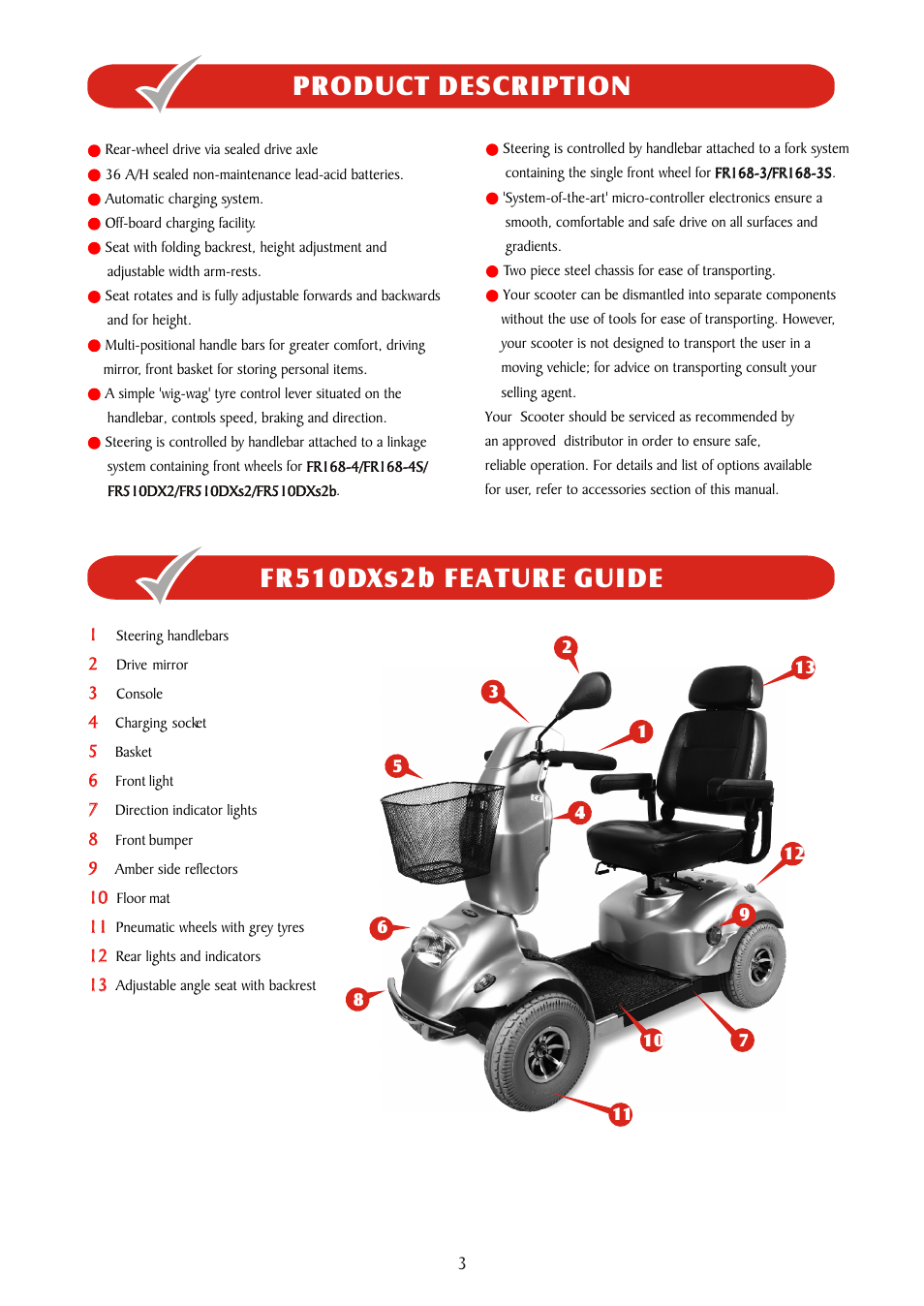 Product description, Fr510dxs2b feature guide | Freerider FR510DXs2b(D,Land Ranger S) User Manual | Page 3 / 44