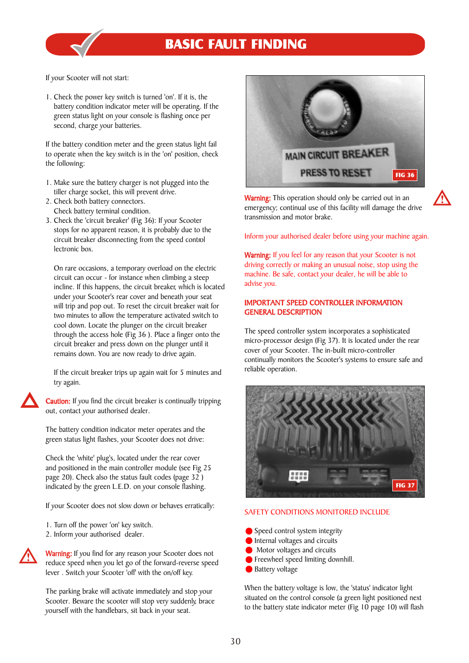 Basic fault finding | Freerider FR510DXs2b(D,Land Ranger S) User Manual | Page 30 / 44