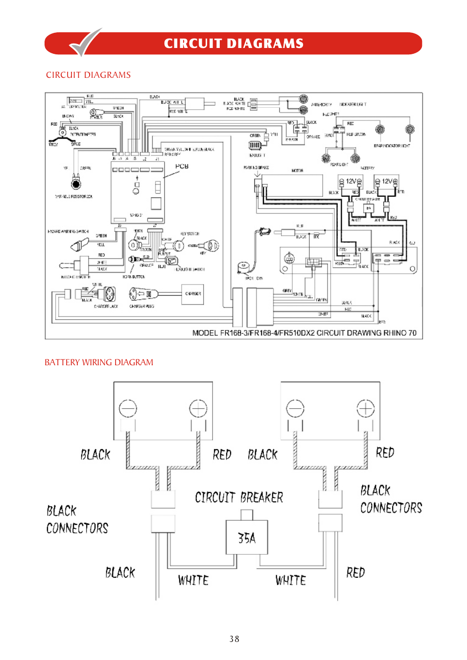 C irc ui t d iagr ams circuit diagrams | Freerider FR510DXs2b(D,Land Ranger S) User Manual | Page 38 / 44