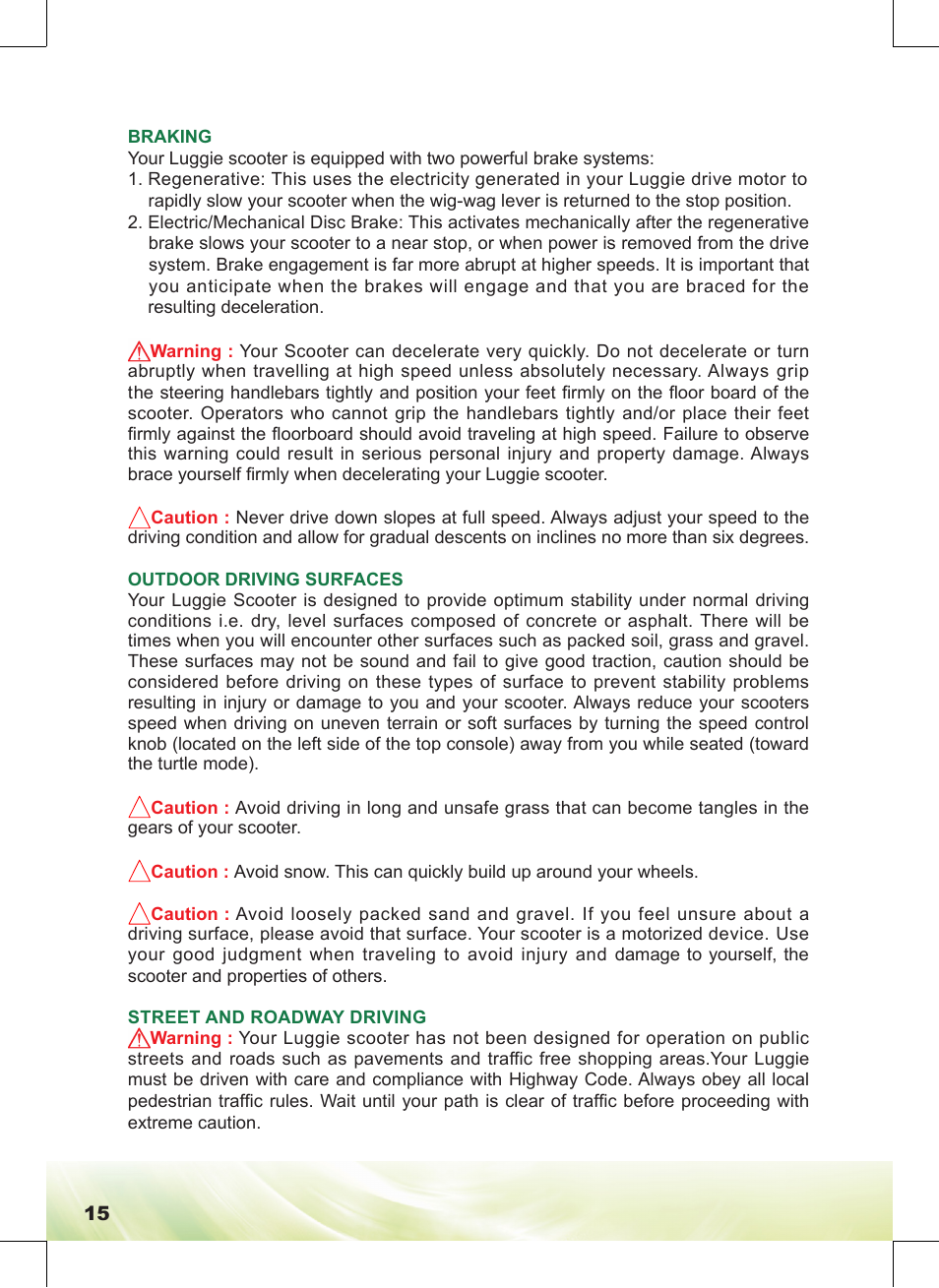 Freerider FR168-4IT/Luggie User Manual | Page 16 / 48
