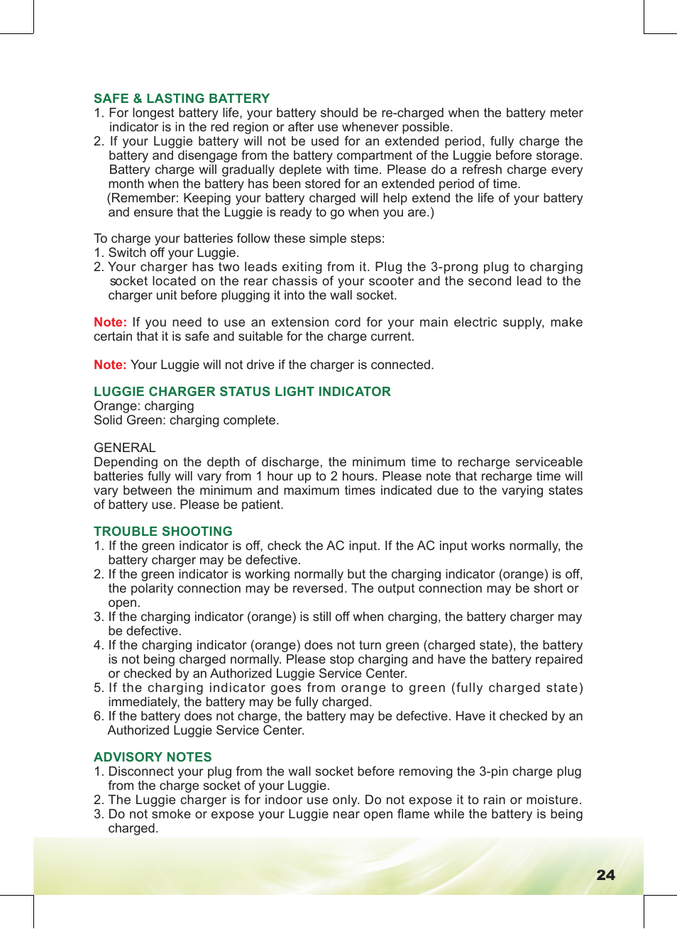 Freerider FR168-4IT/Luggie User Manual | Page 25 / 48