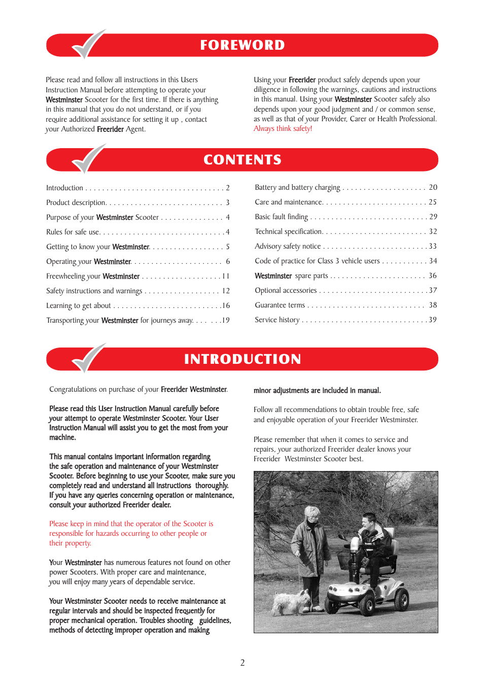 Freerider FR510GDX(Westminster) User Manual | Page 2 / 40