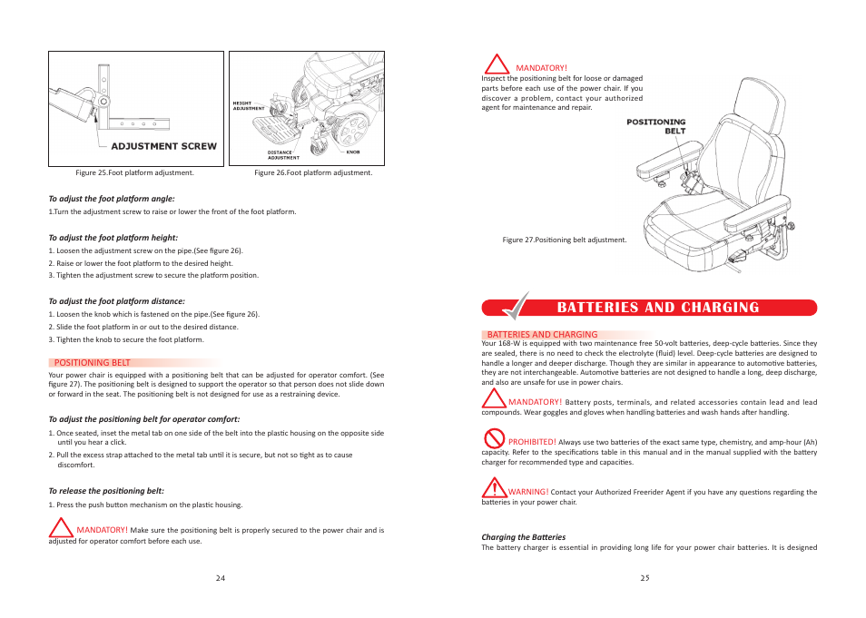 Batteries and charging | Freerider FR168W User Manual | Page 13 / 21
