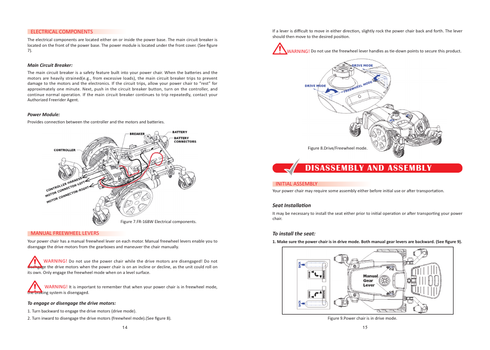 Disassembly and assembly | Freerider FR168W User Manual | Page 8 / 21