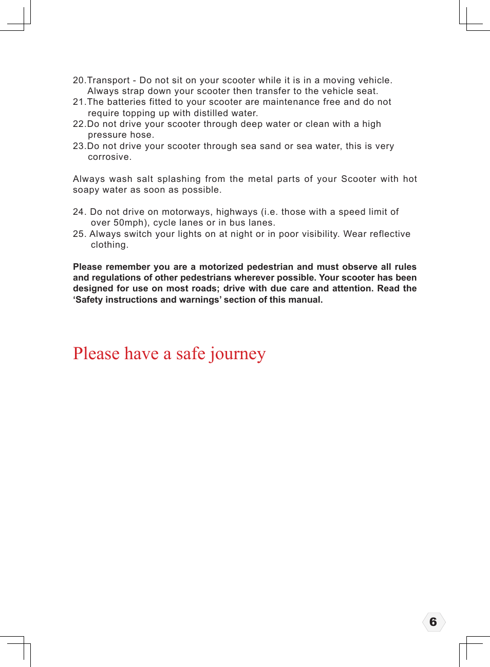 Please have a safe journey | Freerider FR1 User Manual | Page 7 / 32