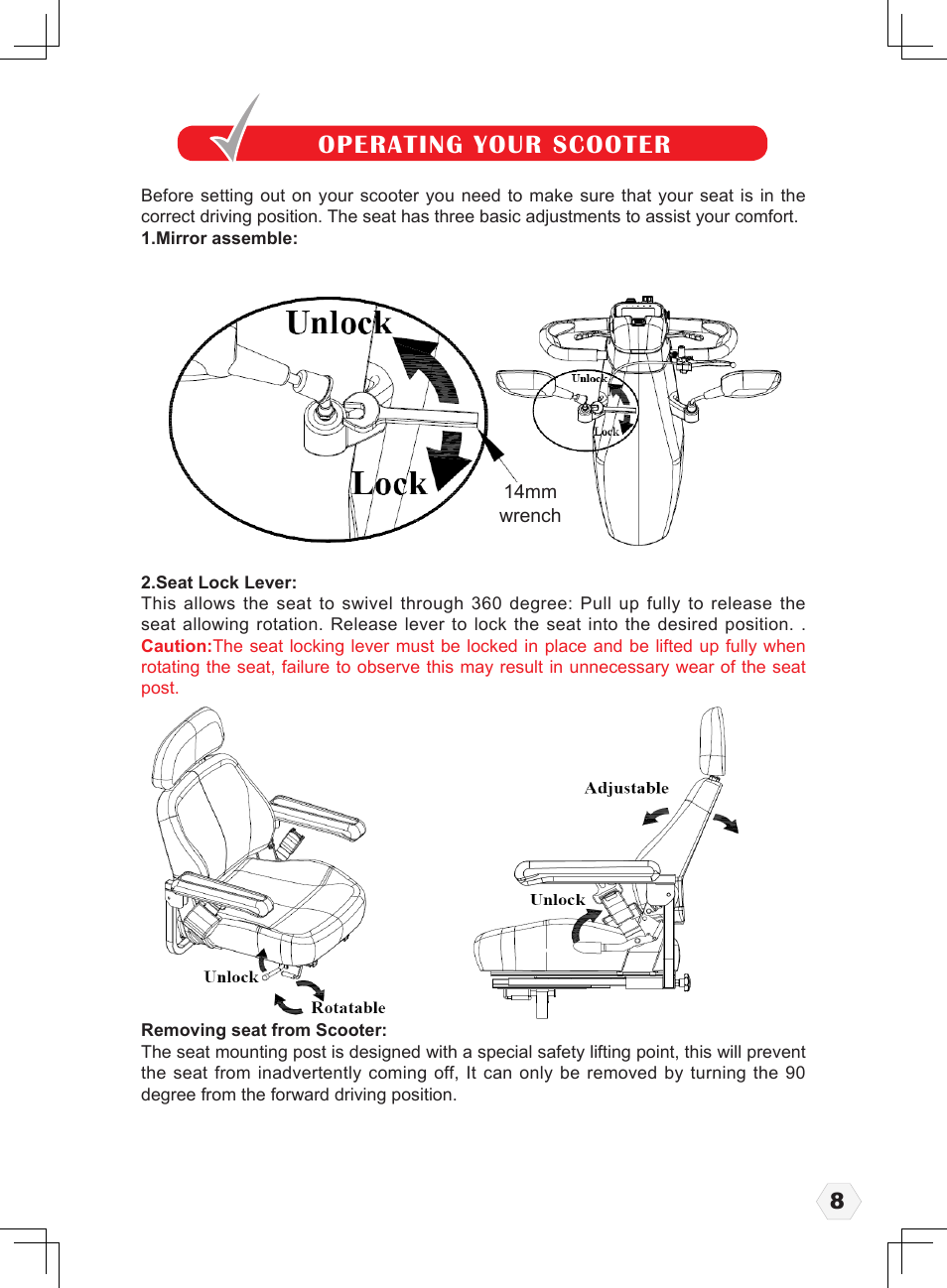 Operating your scooter | Freerider FR1 User Manual | Page 9 / 32