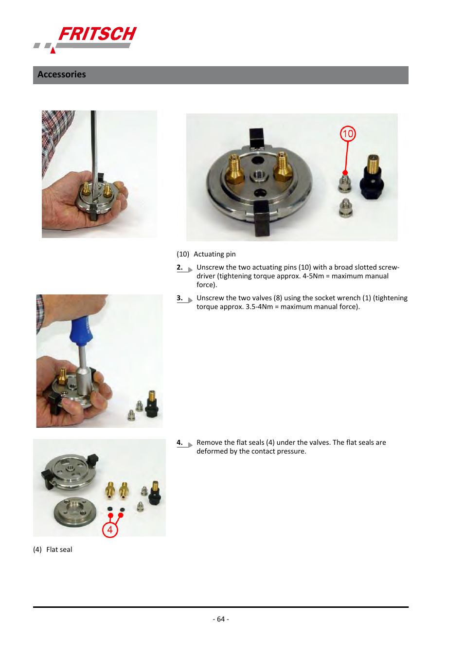 Accessories | FRITSCH PULVERISETTE 7 premium line User Manual | Page 64 / 112