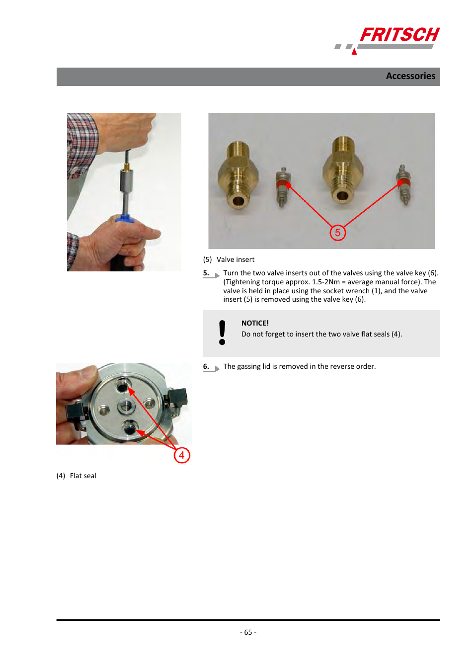 Accessories | FRITSCH PULVERISETTE 7 premium line User Manual | Page 65 / 112
