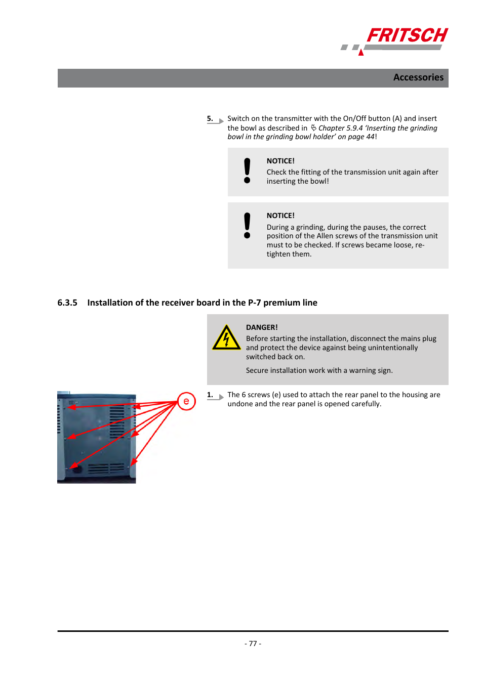 Line, Accessories | FRITSCH PULVERISETTE 7 premium line User Manual | Page 77 / 112