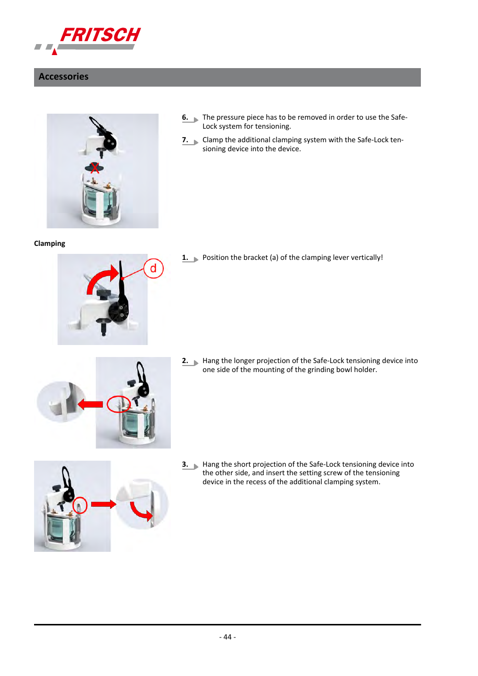 Accessories | FRITSCH PULVERISETTE 6 classic line User Manual | Page 44 / 68