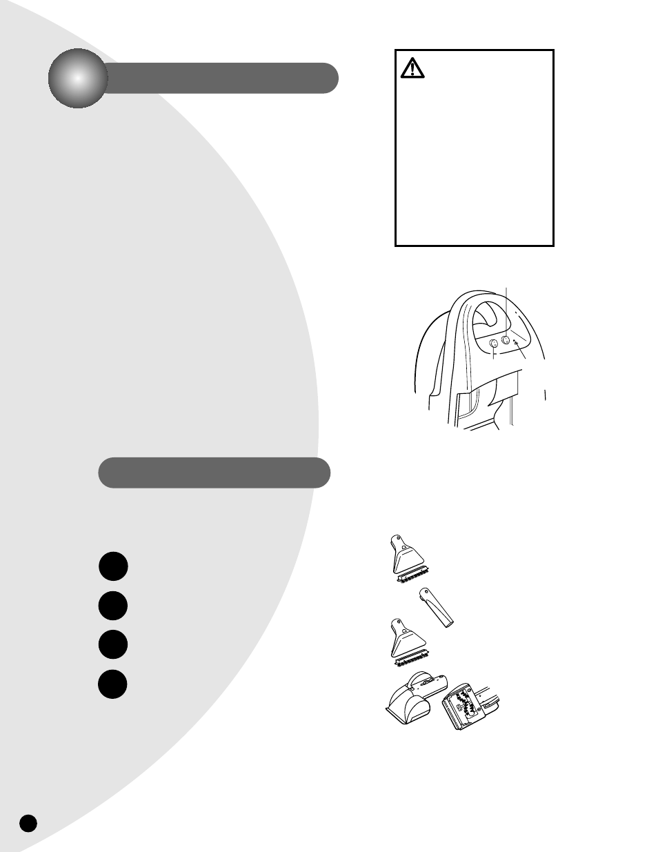 Warning, Product features continued, Specialized cleaning tools | Bissell 1722 User Manual | Page 6 / 12