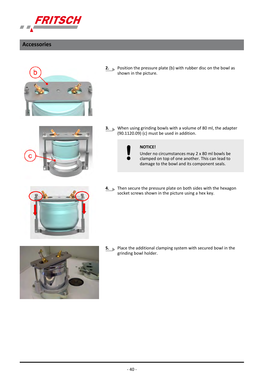 Accessories | FRITSCH PULVERISETTE 4 classic line User Manual | Page 40 / 60