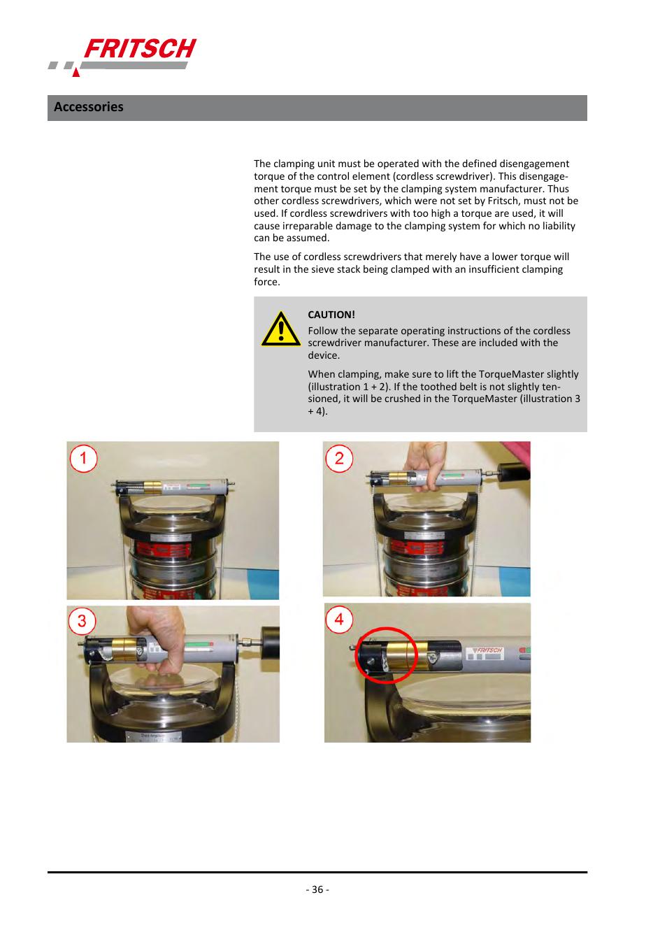 Accessories | FRITSCH PULVERISETTE 0 User Manual | Page 36 / 52