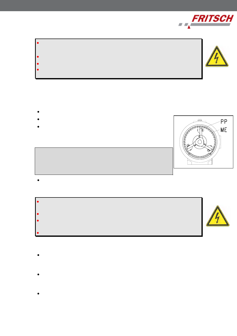 Proper function. see sections, Maintenance and, Required inspec | Tions, 6 maintenance, 7 required inspections | FRITSCH PULVERISETTE 16 cast iron User Manual | Page 21 / 24