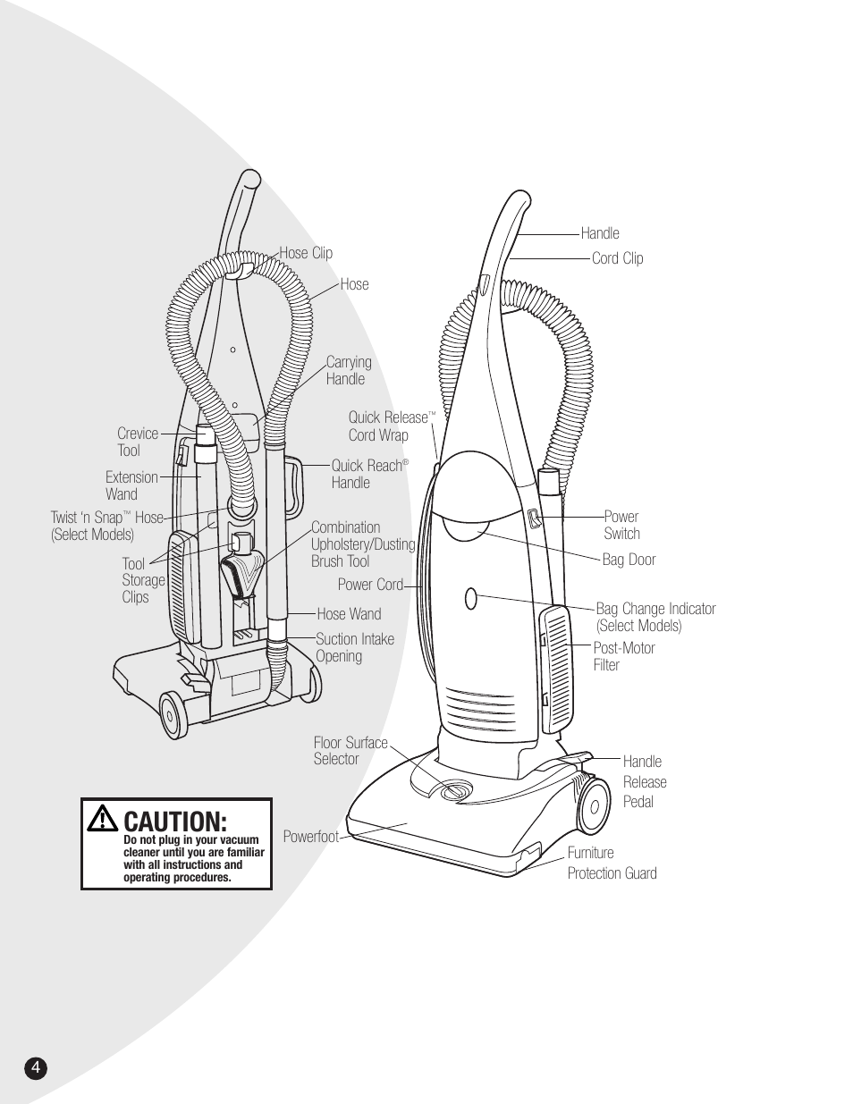 Caution | Bissell 3522 User Manual | Page 4 / 12