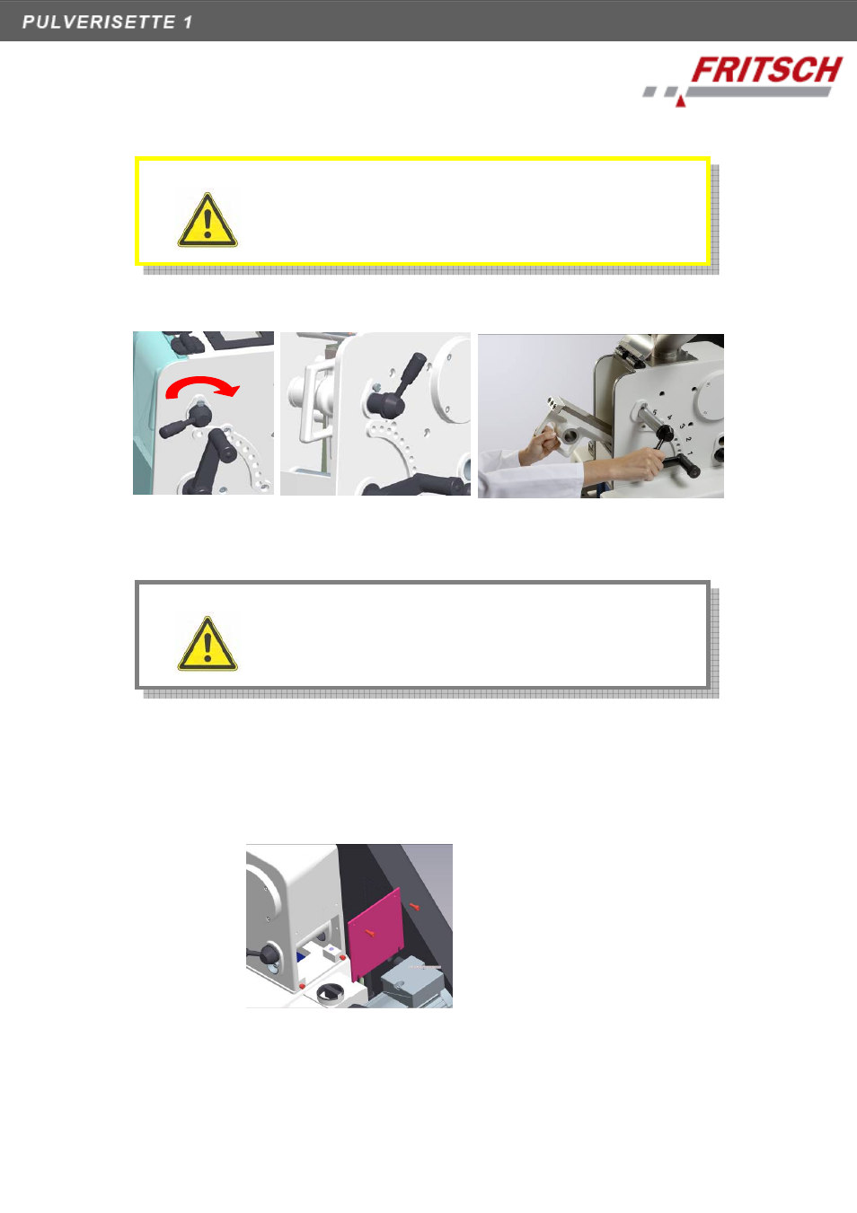 Cleaning, Cleaning the grinding chamber, Cleaning the intake | 7 cleaning, 1 cleaning the grinding chamber, 2 cleaning the intake | FRITSCH PULVERISETTE 1, Model I classic line User Manual | Page 32 / 36