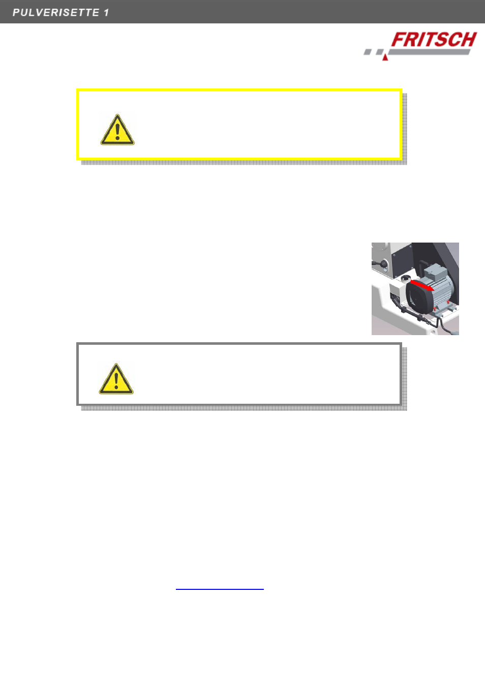 Maintenance, Crushing plate, V-belts | Greasing the bearings, Warranty, 8 maintenance, 9 warranty, 1 crushing plate, 2 v-belts, 3 greasing the bearings | FRITSCH PULVERISETTE 1, Model I classic line User Manual | Page 33 / 36